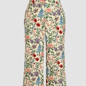 Cider Floral Wide Leg Pants - Cream, Red, Blue, Purple